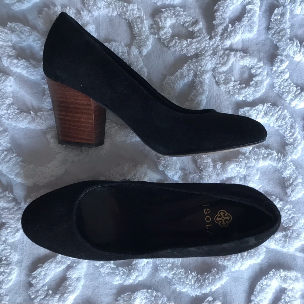 🌻 Isola Black Chunky 3” Heel Size 7
